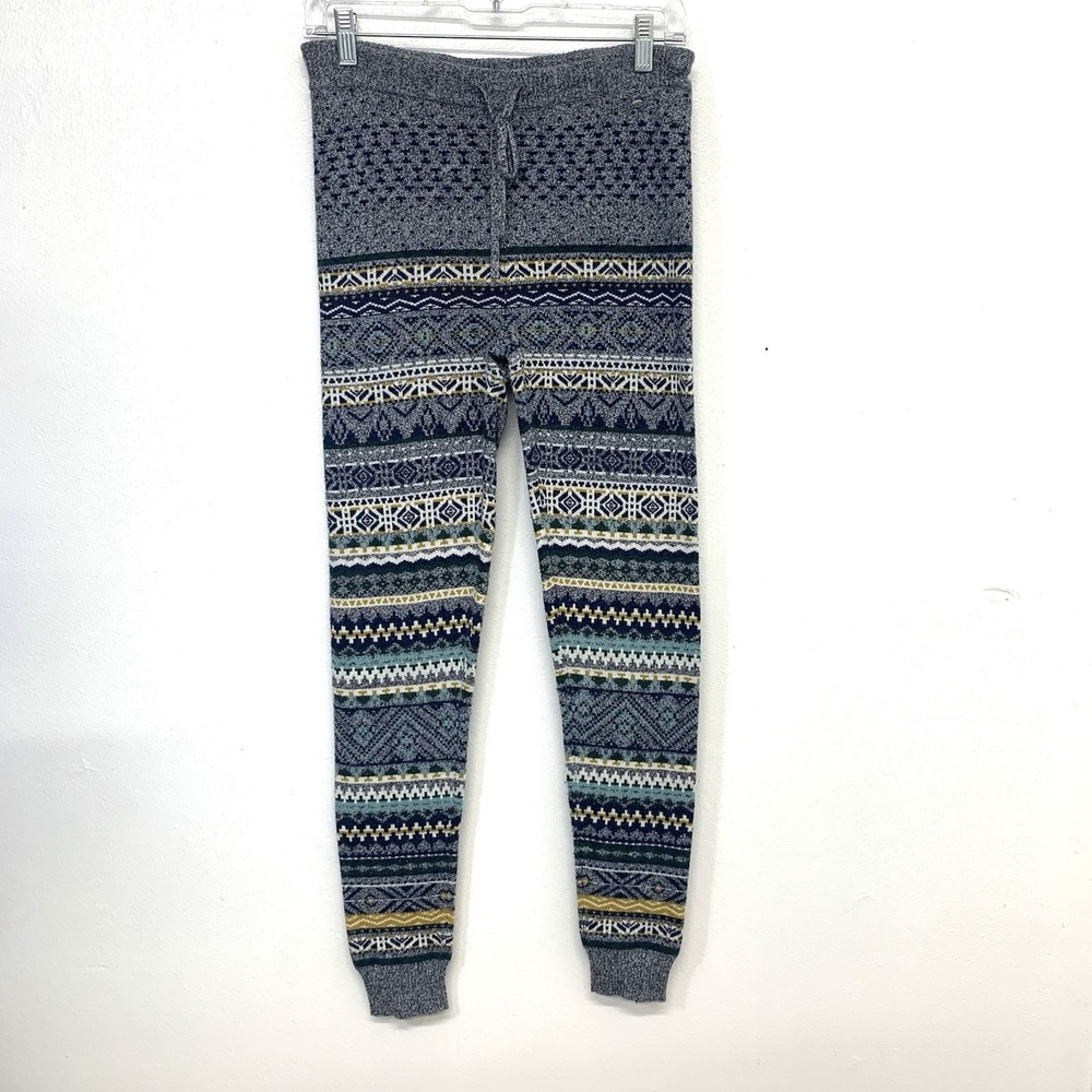 America Eagle Fair Isle Knit Joggers Amazing Soft Drawstring Small Lounge Casual